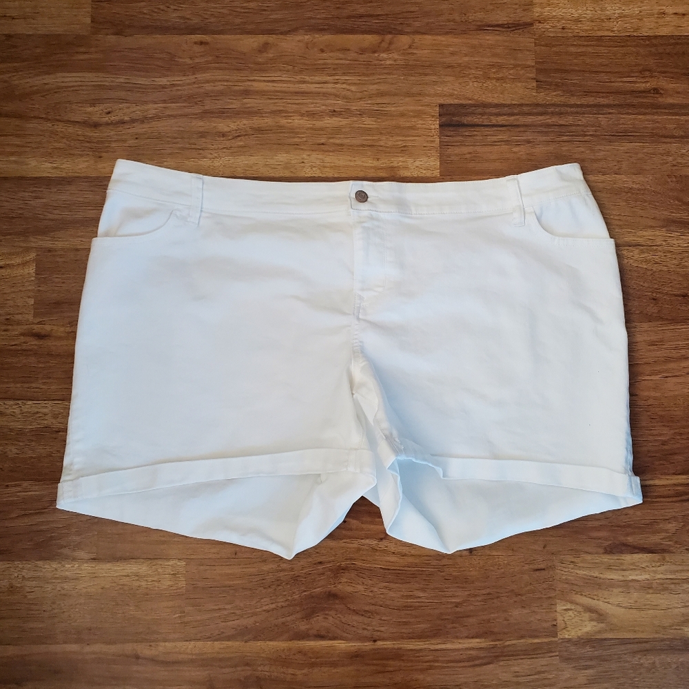 Old Navy White Jean Shorts Mid-Thigh Length